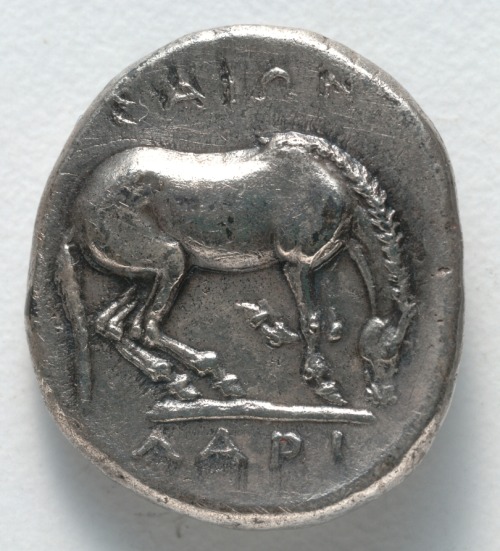 cma-greek-roman-art:Drachma: Horse (reverse), 400, Cleveland Museum of Art: Greek and Roman ArtSize: