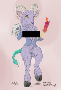 h-andl:   Candle Skull - ecmajor (Colors by handl) This was really fun! ec allowed me to ink and color one of his pieces, and I think it turned out really well! For the uncensored version, click here!   Oh man, awesome &lt;3 Looks pretty cool, i hope