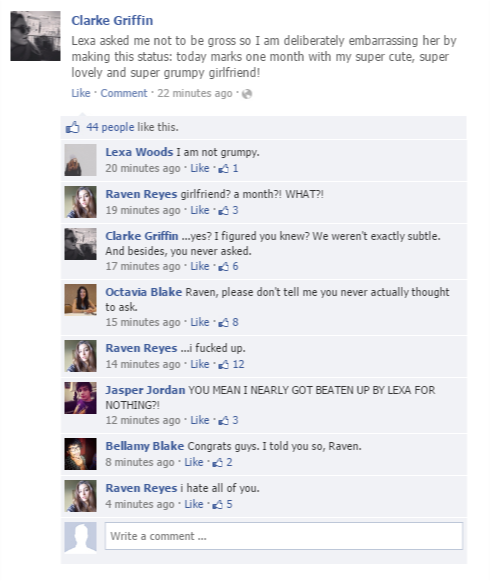 just-impolite: the 100 social media au (2/?)the one where clarke and lexa start off a little clueles