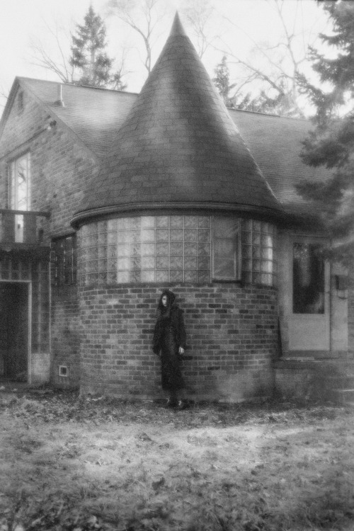 nataliekucken:  35mm film photographs from March 2012 in the arson-ed and vacant houses that are on every block in East Detroit- I sewed 3 looks out of mostly leather pieces and shot my friend Corinne who agreed to brave walking into the houses where