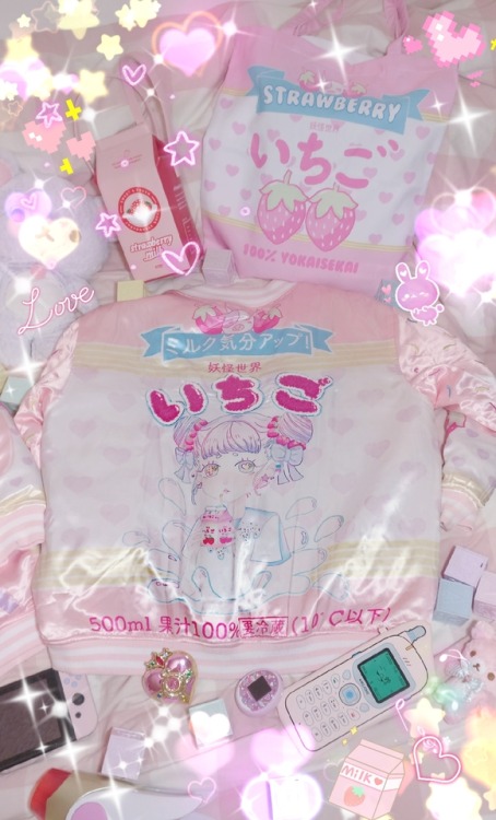 xxyokaisekaixx: STRAWBERRY MILK STRAWBERRY MILK JACKET!!!  THIS SUPER SWEET AND CUTE JACKET IS 