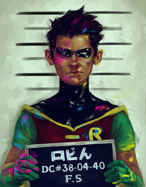 blacksirensolo:  fotisha:  Trouble in Tokyo Robin, after he’s arrested after fighting teh CMYK ink baddies ;P  Reference  DA  MY FOOSH LADY KICKING SO MUCH ASS AND TICKLING MY COLORTASTIC LOVE FANCY WITH HER AMAZING ART!