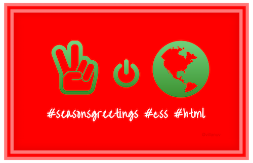 Merry Christmas! Thought about this yesterday. Markup expression, technology speak using Font Awesome. #seasonsgreetings #css #html