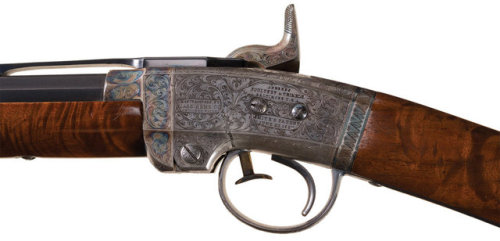 Gustave Young presentation engraved Massachusetts Arms Co. Smith carbine, circa American Civil War.f