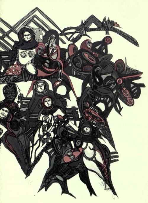 Art featured on vintage Sinister Wisdom covers:“Vessel,” by Karen Sjöholm (1988; Sinister Wisdom #37