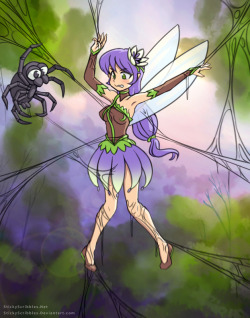  Fiona Fairy Spider Bondage  Fiona was tending to the garden at the Endless Forest and got stuck in a spider&rsquo;s web.//Like what you see?  Support us for more on going art content, events,  and bonus uncensored versions:  https://stickyscribbles.itch.