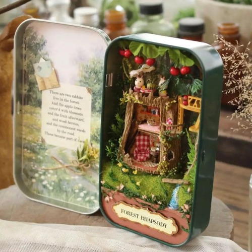 mayinthebluesky:Woodland Scenery DIY Box Theater with LED lights Limited time offer - 50% off + Free