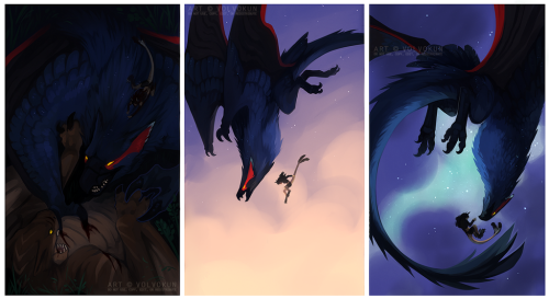 volvokun:

Something else I forgot to upload! Tribute images for a stryx on my arpg account c:
Note: her design was based off of a Nargacuga, hence the resemblances! Art of her always looks like off-model MonHun fanart but I love her anyway ;v;



Program: Paint Tool SaiCharacters and Art © VulonVen // VolVokunYou do not have the right to use, copy, redistribute or to alter my work in any way without prior permission. #As someone that does/follows ARPGs on Deviantart  #HOW DID I NOT SEE THIS #Beautiful