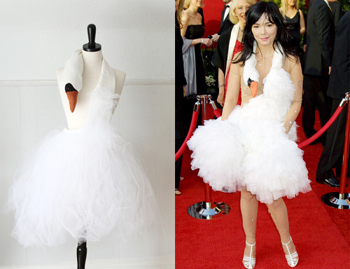 The swan dress is an iconic dress resembling a white swan worn by the Icelandic artist Björk at the 
