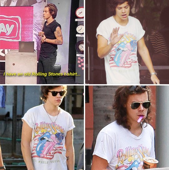 I have an old Rolling Stones t-shirt and it's got... Best Harry pics {rest}