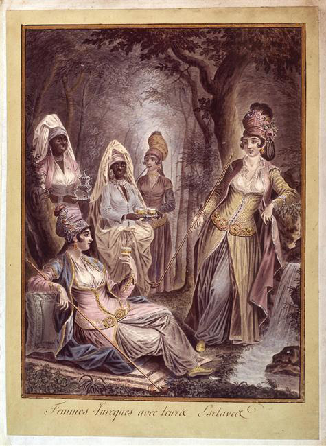 Turkish ladies with their slaves,1790s