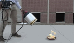popmech:  Watch these guys put out a fire using only sound  Awesome