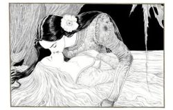 cafeinevitable:  Sleeping Beauty Woken by Snow White’s KissNeil Gaiman’s children’s book, The Sleeper and the Spindle, is a richly illustrated collaboration with artist Chris Riddell that retells the story of Sleeping Beauty. But this time the princess