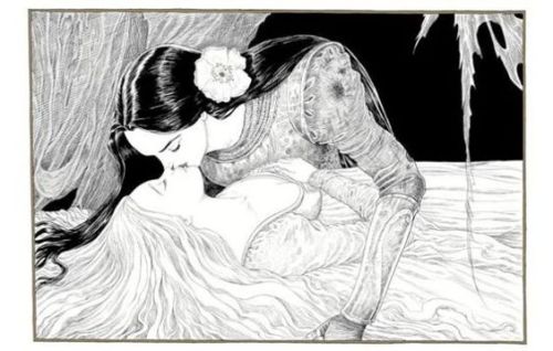 melancolia: jayspeakswords: cafeinevitable: Sleeping Beauty Woken by Snow White’s Kiss Neil Ga