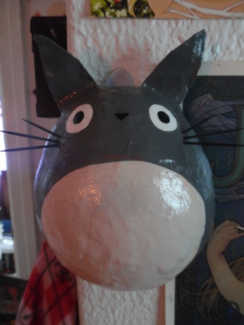 Played around with paper-mache and whipped up this Totoro prototype. Once I realized the ears were s