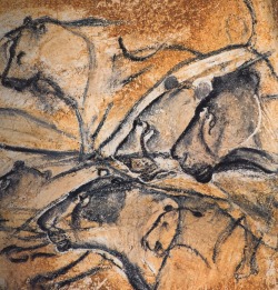 magictransistor:The Chauvet-Pont-d’Arc Cave, discovered near the Gorges de l’Ardèche (Southern France) in 1994, is now considered by archaeologists to be one of the most significant prehistoric art sites in the world. The figures pictured here are