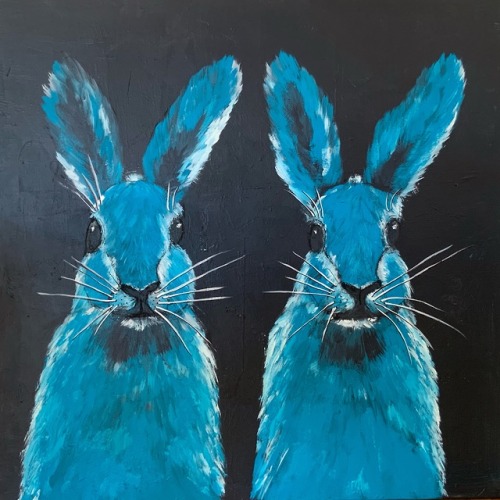 Astrid Echle (German, b. Leverkusen, Germany, based Walluf, Rheingau, Germany) - Blue Rabbits, Paint