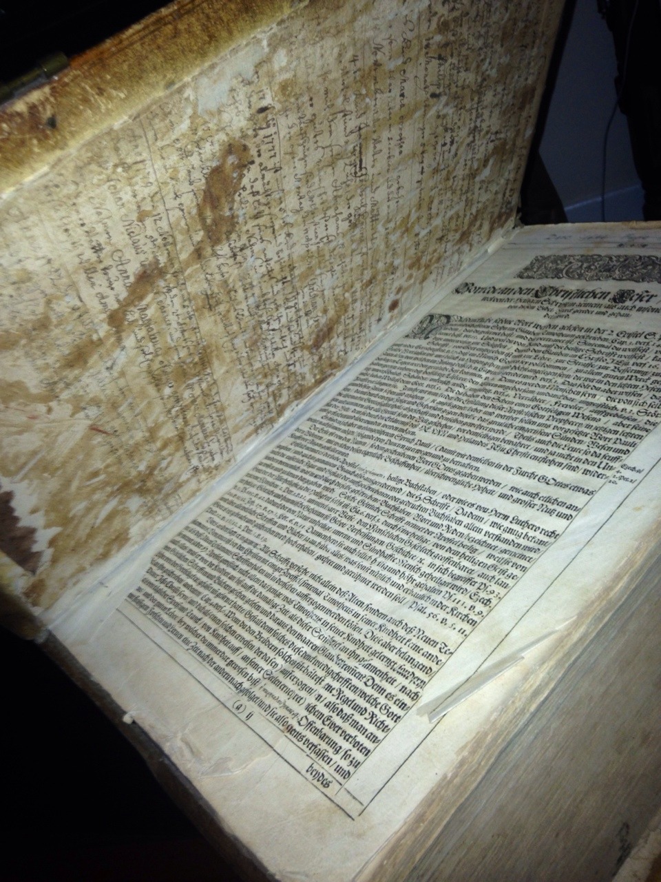 So this is my 17th century German bible. AKA probably something theorlandojones is