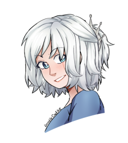doodlecraftie:I had an idea for Weiss with short hair and rolled with it &lt;3