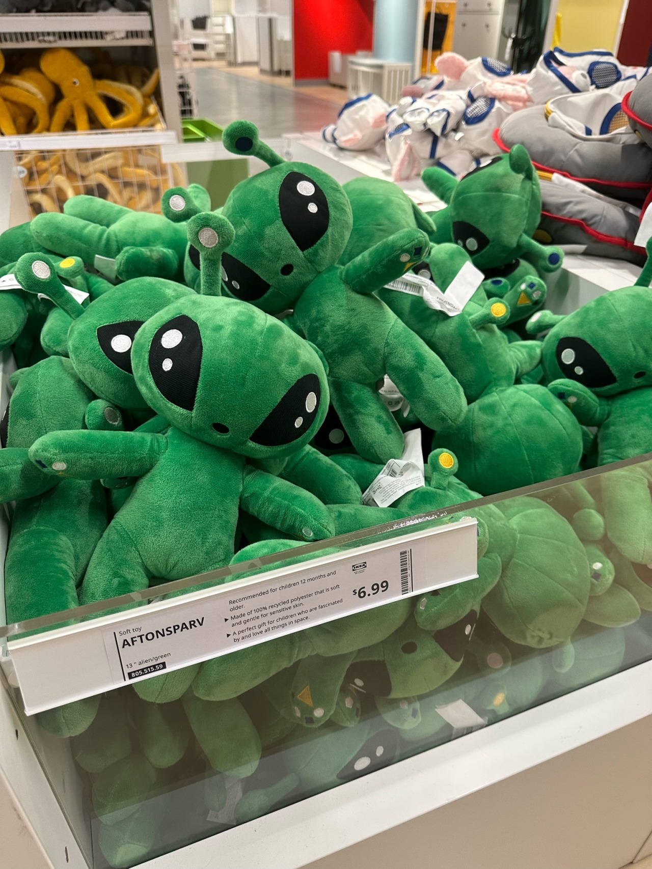 AFTONSPARV Soft toy, alien/green, 13 - IKEA