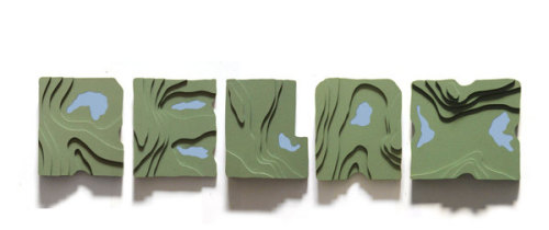 jtotheizzoe:  Typography/Topography An Earth-inspired typeface designed by Siyu Cao that creates shapes and letters from classic typographic map features. The two-dimensional forms are great, but the 3-D carvings really drive it to the mountaintop. I’ve