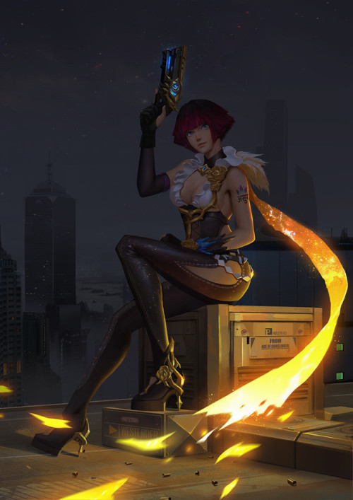 Jill the gunslinger  puz lee www.artstation.com/artwork/WPmAJ