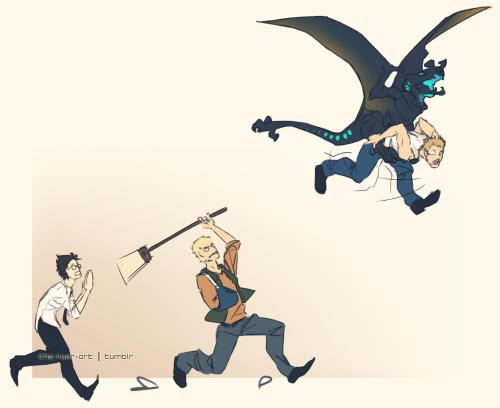 the-liger-art:Pacific Rim post event AU where Newt uses salvaged Kaiju DNA to clone tiny pet version