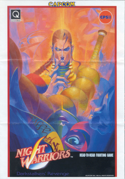 desertedchateau: Vampire Hunter/Night Warriors: Darkstalkers’ Revenge Arcade Flyer