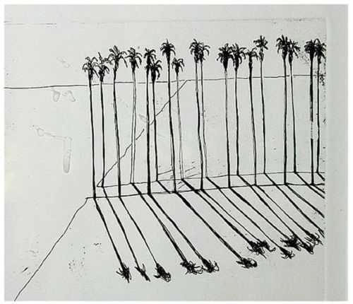 stirsmypassion: vjeranski: Wayne Thiebaud (American, b. 1920) Palms, 1965 Prints and Multiples, Etch