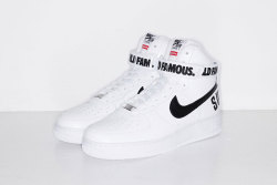 blvckpharaxh:  all—-white:  Supreme x Nike Air Force 1 High all white, the best in streetwear clothing and lifestyle goods. | Instagram