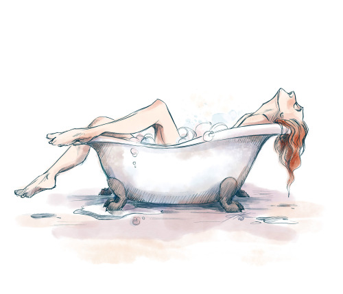 leedayoung-art:m-arouet:it was going to be Crowley in a bathtub, but I couldn’t resist drawing Richa