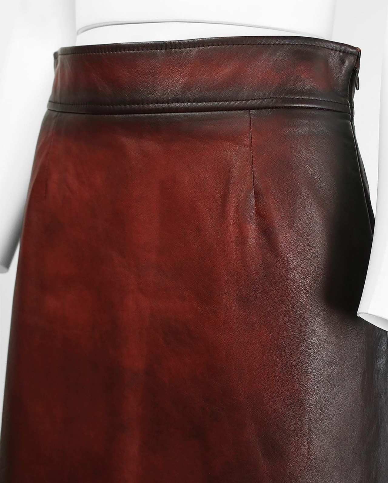 Burgundy leather skirt 2018 cheap