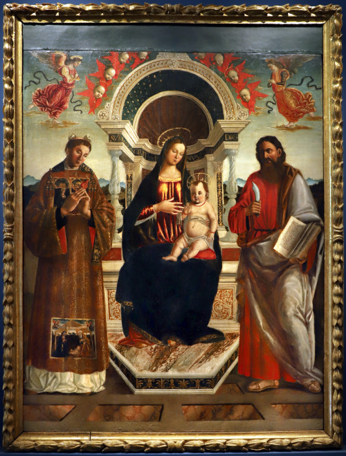 Agnolo di Lorentino - Madonna and Child Enthroned Between Saints. 1510