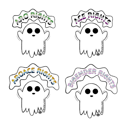 Ghost says LGBTQIA+ Rights! (Now with outlined text!)I added an outline to all the Ghost Pride Icons