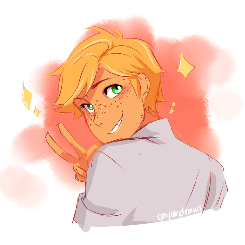 taylordraws:@mirthalia said she liked the freckles so i put on adrien so i decided to take it one st