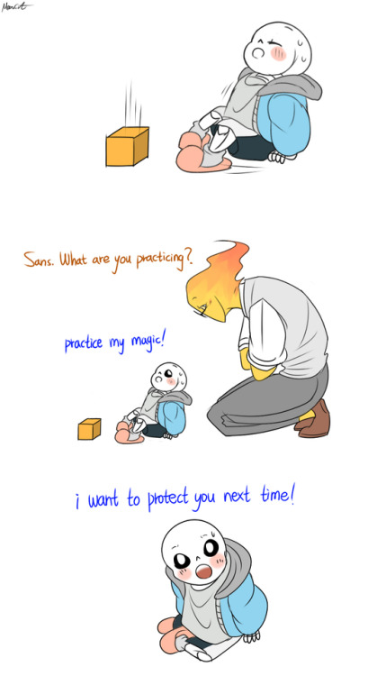 mooncatyao: [Practice-1] Grillby & little Sans <First part>(Previous)/(NEXT)[GLS timeline]​ 