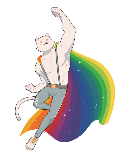 Art I did for Pride Month this year! So yeah, happy pride everyone ♥Have a cliché superhero pose wit