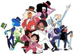 Gross-Beanie:  Tuxedo Crystal Gems From The Signing Sheet From The Steven Universe