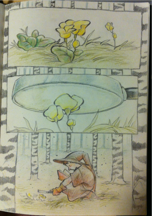 Just some witches and people…. I made a traditional version of tjat first page first!