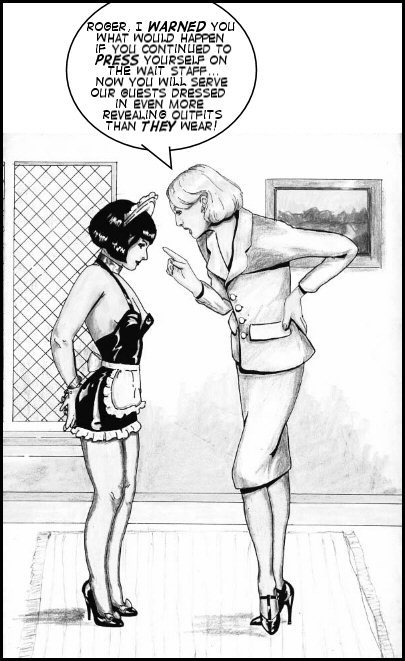 prettysissydani:  art from Centurian Publications, dialogue by me  Roger becomes Millicent the sissy