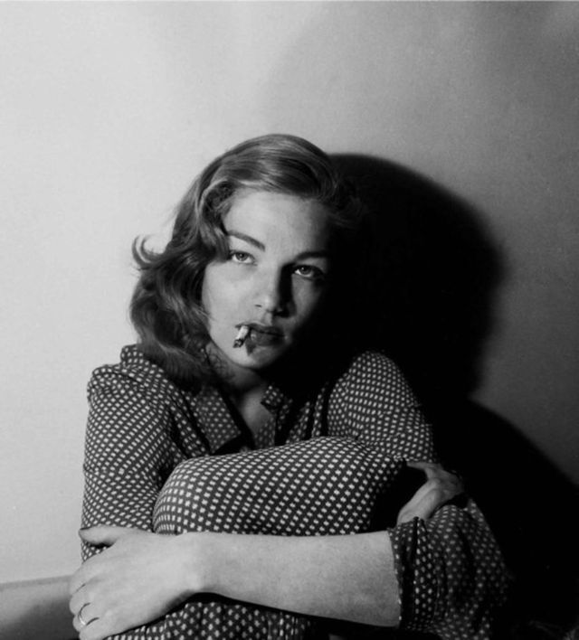 Photos of Simone Signoret in the 1940s and ’50s.