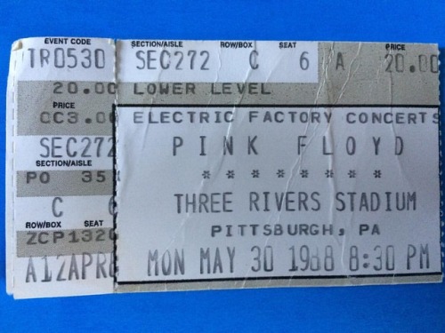 #blastfromthepast #nostalgia #ticketstub #pinkfloyd #lookwhatifound #concert #concerttickets #wheniw