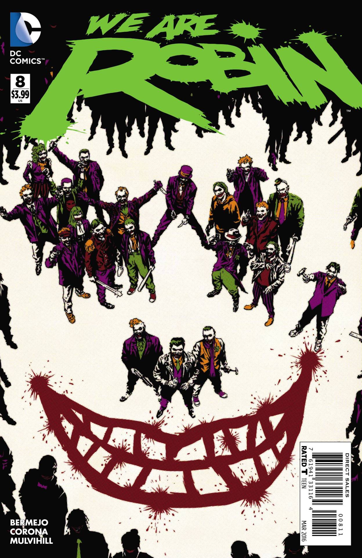 We Are Robin #8In the wake of the Robin War, a new wave of fear and chaos sweeps through Gotham City - delivered by a gang calling themselves The Jokers! Look for your copy of We Are Robin #8, out Wednesday at Curious Comics!