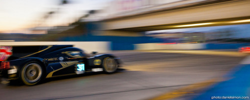 World Endurance Championship, 2012. Sebring, Florida. The Lotus LMP2 in the final corner. Photograph