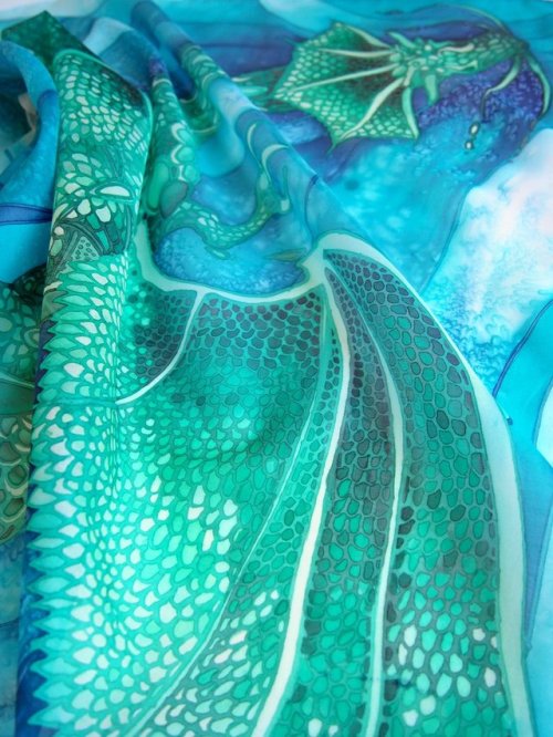 sosuperawesome: Hand Painted Silk Scarves MinkuLUL on Etsy See our #Etsy or #Scarves tags