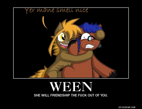 shootingstarsafterdark:  askeverfreerat:  “No one in the multi-verse is as aggressively friendly as Ween” -steelwolf  Puffy Approved Friendship Poster! 8D  XD!!