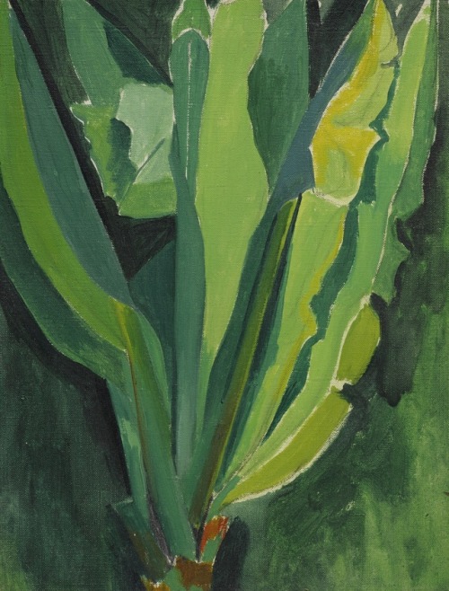 thunderstruck9:Joseph Stella (American, 1877-1946), Banana Plant. Oil on canvas, 32.7 x 25.1 cm.