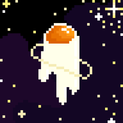 An egg in space.