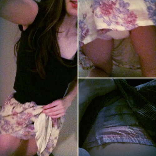 littlegirl-ddlg:  love the feeling of a pull-up under a skirt 😍 