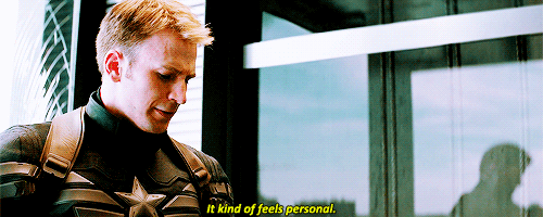blu-eyed-demon:“Woah, big guy. I just want you to know Cap…this ain’t personal.”#[lies on the floor 